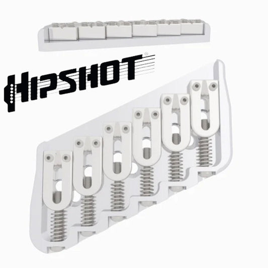 USA Hipshot 6 String Multi-Scale Fixed Guitar Bridge 26° Angle .125" Flr SATIIN