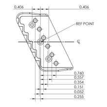 Load image into Gallery viewer, USA Hipshot 6 String Multi-Scale Fixed Guitar Bridge 26° Angle .125&quot; Flr SATIIN