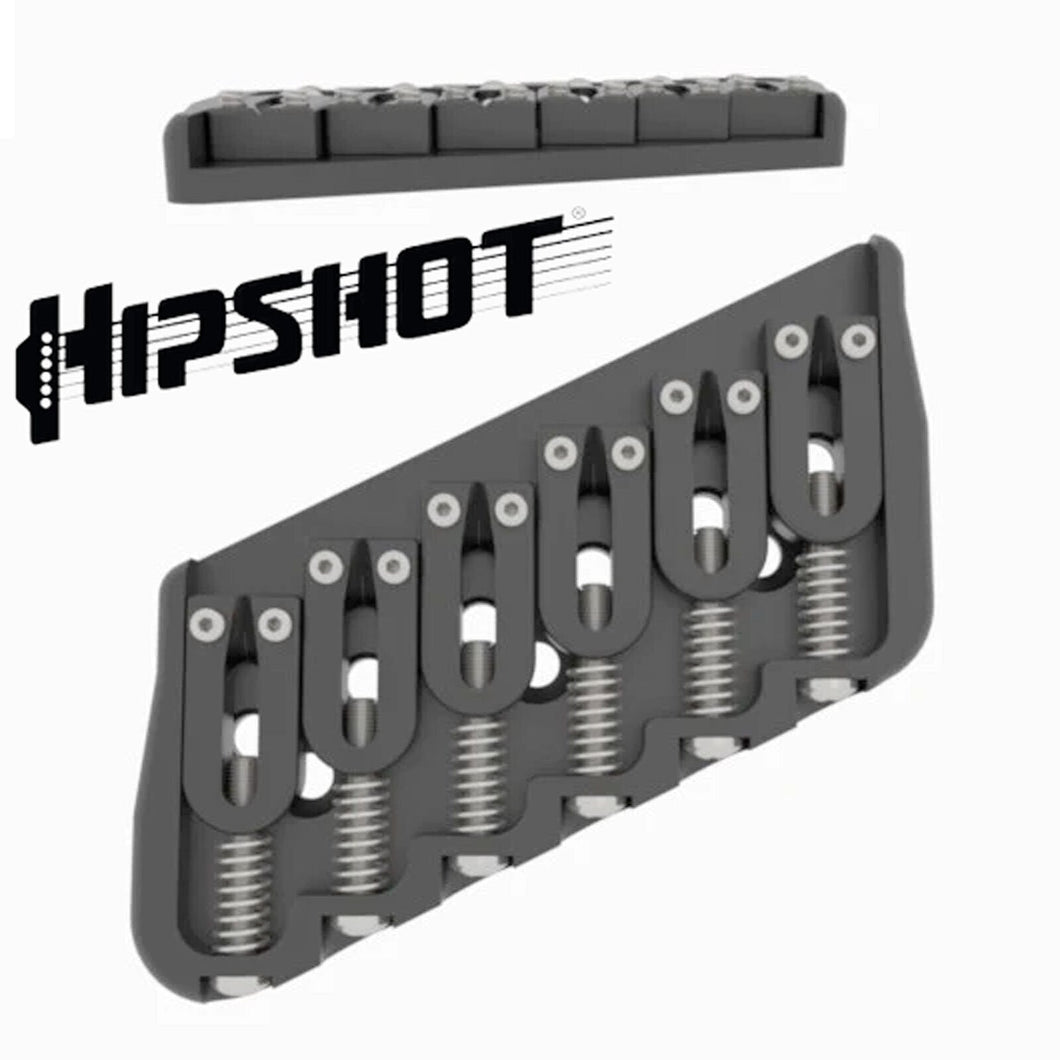 USA Hipshot 6 String Multi-Scale Fixed Guitar Bridge 26° Angle .125