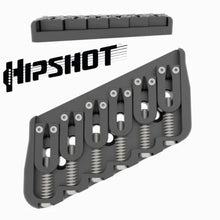 Carregar imagem no visualizador da galeria, USA Hipshot 6 String Multi-Scale Fixed Guitar Bridge 26° Angle .175&quot; Floor BLACK