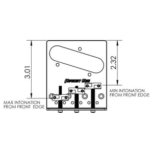 NEW USA Hipshot Telecaster® Retrofit Bridge 4 Hole Mount - BLACK