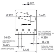 Load image into Gallery viewer, NEW USA Hipshot Telecaster® Retrofit Bridge 4 Hole Mount - BLACK