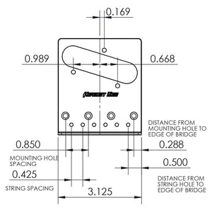 NEW USA Hipshot Telecaster® Retrofit Bridge 4 Hole Mount - BLACK