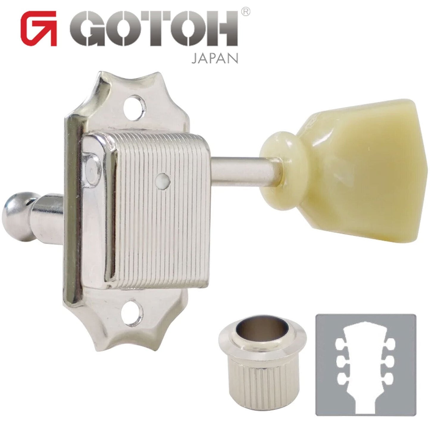 NEW Gotoh SD90-SL Tuners Tuning Vintage Keys Set BRASS Posts Keystone 3x3 NICKEL