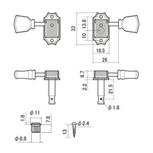 Load image into Gallery viewer, NEW Gotoh SD90-SL Tuners Tuning Vintage Keys Set BRASS Posts Keystone 3x3 - GOLD