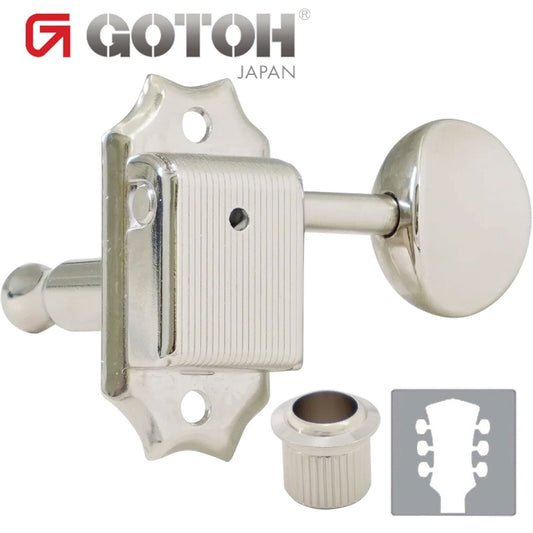 NEW Gotoh SD90-05M Tuners Tuning Vintage Keys Set BRASS Posts 3x3 - NICKEL