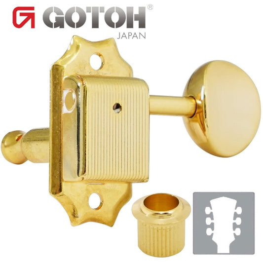 NEW Gotoh SD90-05M Tuners Tuning Vintage Keys Set BRASS Posts 3x3 - GOLD
