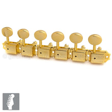 Load image into Gallery viewer, NEW Gotoh SD91-05M 6-in-line Vintage Style Tuners Keys w/ BRASS Posts - GOLD