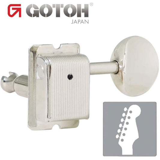 NEW Gotoh SD91-05M 6-in-line Vintage Style Tuners Keys w/ BRASS Posts - NICKEL