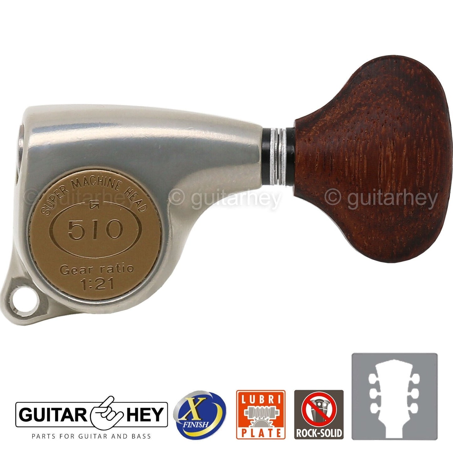 NEW Gotoh SGL510Z-GL5 Tuning Keys Set 1:21 Ratio 3x3 - ANTIQUE X-FINISH NICKEL