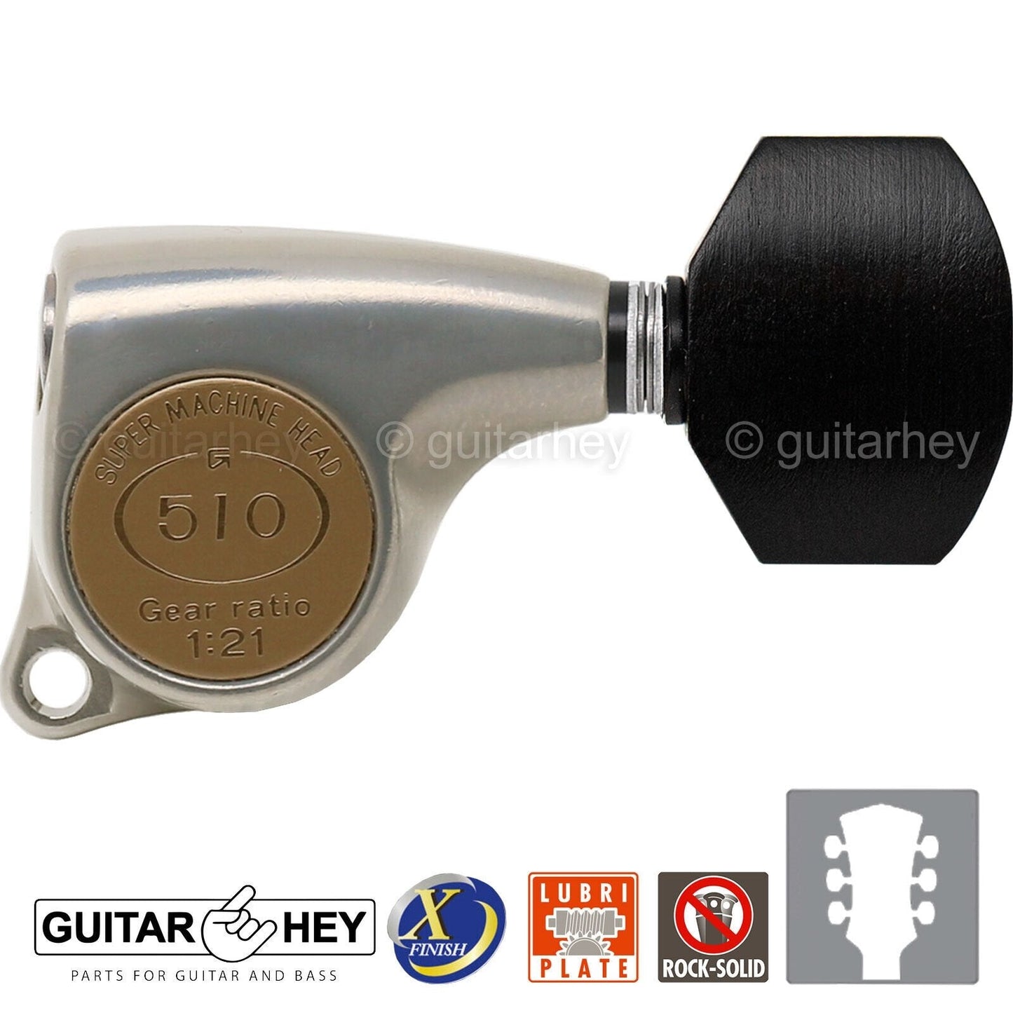 NEW Gotoh SGL510Z-EN07 Tuning Keys Set 1:21 Ratio 3x3 - ANTIQUE X-FINISH NICKEL