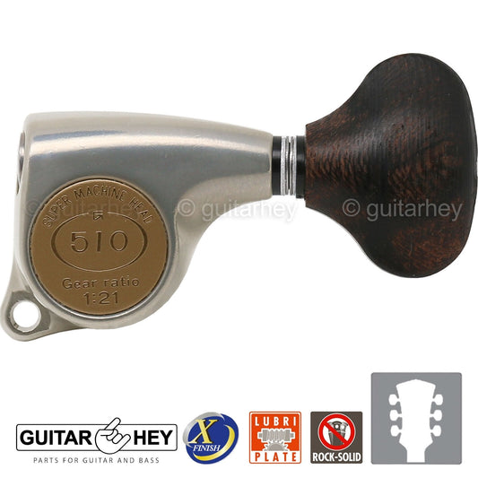 NEW Gotoh SGL510Z-ZL5 Tuning Keys Set 1:21 Ratio 3x3 - ANTIQUE X-FINISH NICKEL