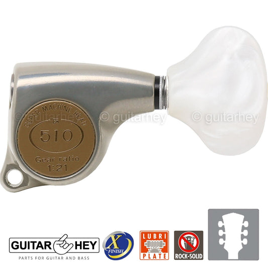 NEW Gotoh SGL510Z-WL5 Tuning Keys Set 1:21 Ratio 3x3 - ANTIQUE X-FINISH NICKEL