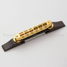 Load image into Gallery viewer, NEW Archtop Guitar Bridges w/ TOM Tunematic Gotoh GE104B GOLD &amp; Ebony Base