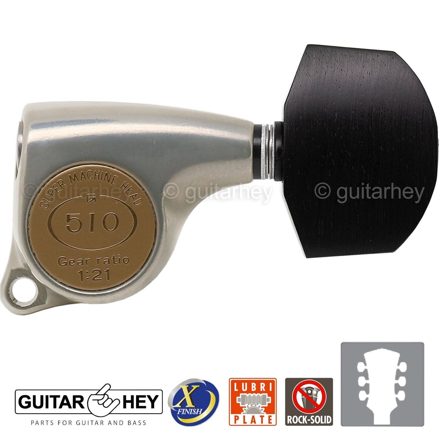 NEW Gotoh SGL510Z-EN01 Tuning Keys Set 1:21 Ratio 3x3 - ANTIQUE X-FINISH NICKEL