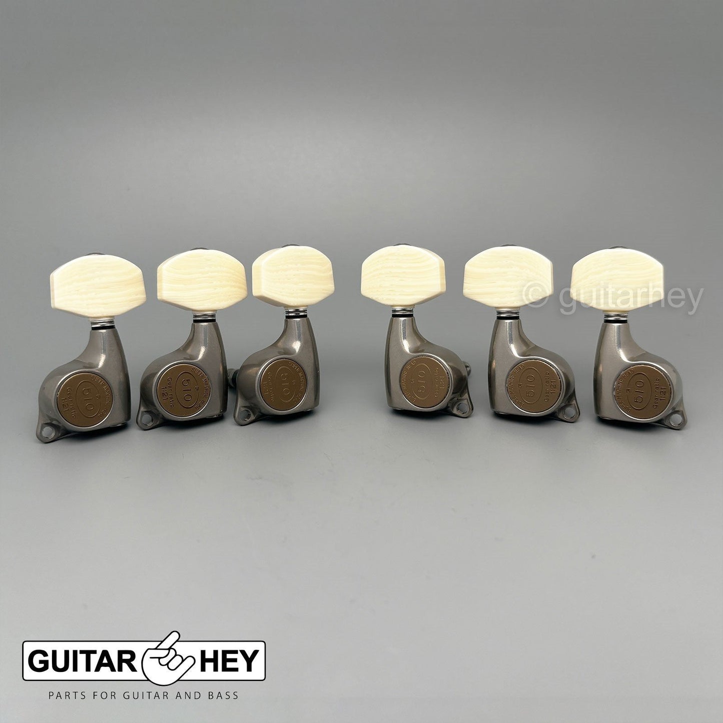 NEW Gotoh SGL510Z-M01 Tuning Keys Set 1:21 Ratio 3x3 - ANTIQUE X-FINISH NICKEL