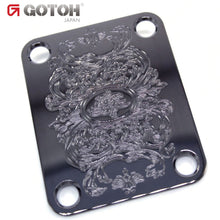 Load image into Gallery viewer, NEW Gotoh Neck Plate Luxury-Mode Japanese Art Acanthus for Guitar/Bass COSMO BK
