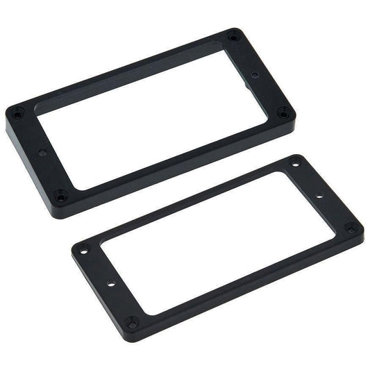 NEW Humbucker Pickup Ring Set Neck and Bridge - Curved Tapered Les Paul - BLACK