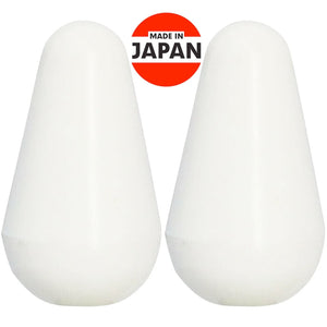 NEW (2) Switch Knobs (METRIC size) For Lever switch Strat Guitar Style - WHITE