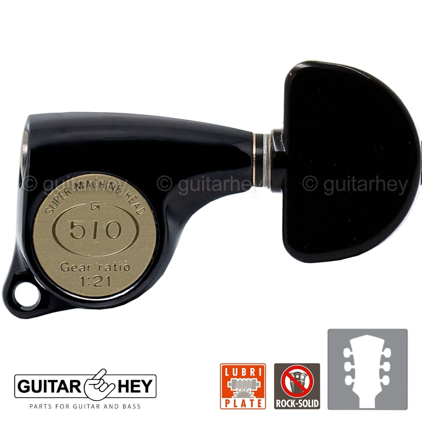 NEW Gotoh SGL510Z-A20 L3+R3 Super Tuning Keys Set 1:21 Ratio 3x3 - BLACK