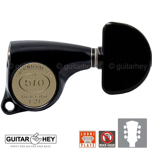 NEW Gotoh SGL510Z-A20 L3+R3 Super Tuning Keys Set 1:21 Ratio 3x3 - BLACK