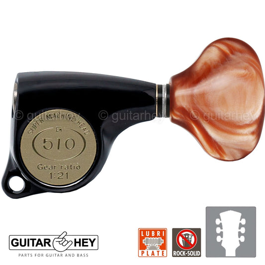 NEW Gotoh SGL510Z-CL5 L3+R3 Super Tuning Keys Set 1:21 Ratio 3x3 - BLACK
