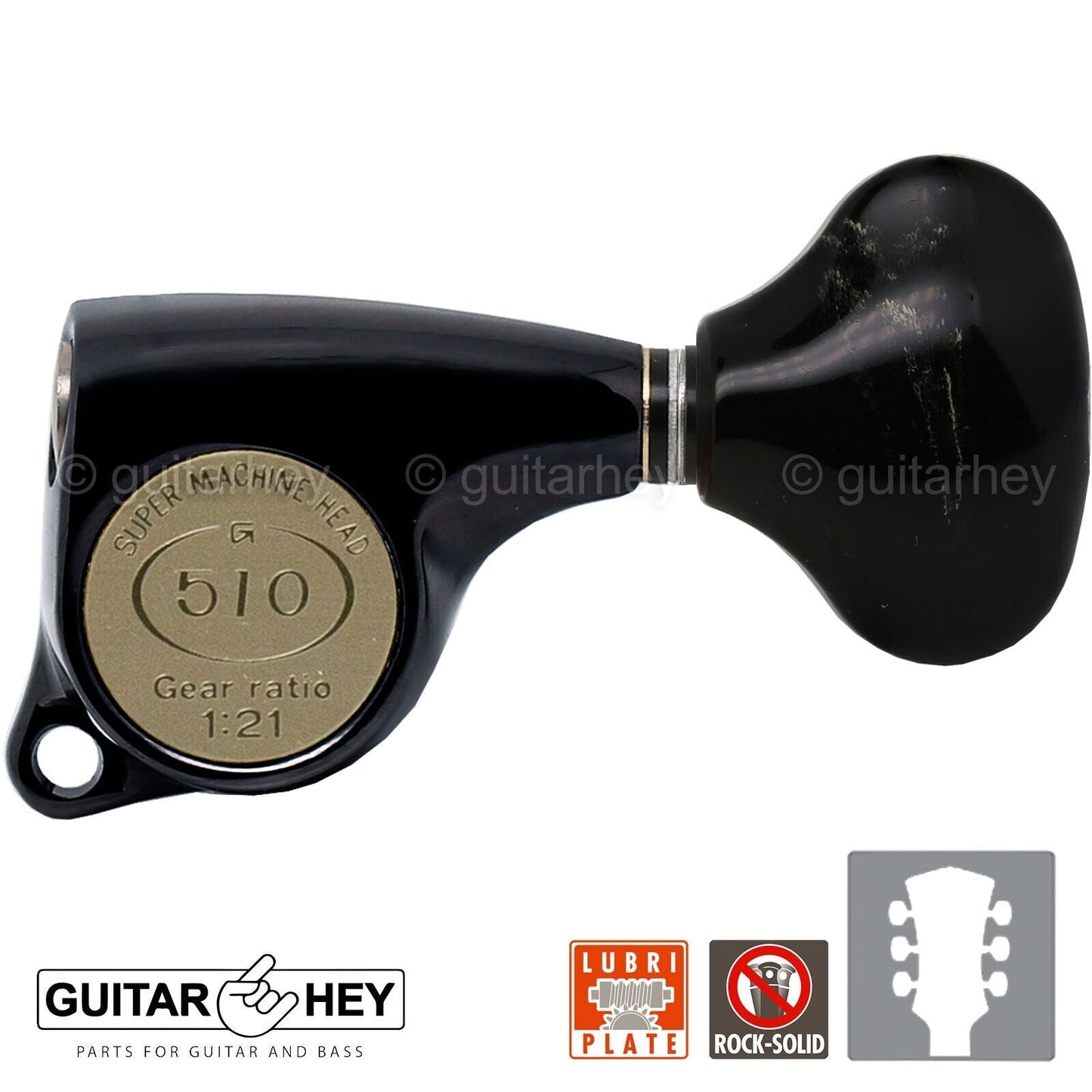 NEW Gotoh SGL510Z-FL5 L3+R3 Super Tuning Keys Set 1:21 Ratio 3x3 - BLACK