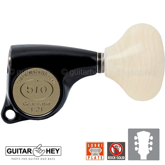 NEW Gotoh SGL510Z-VL5 L3+R3 Super Tuning Keys Set 1:21 Ratio 3x3 - BLACK
