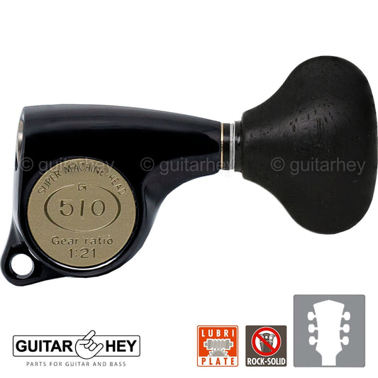 NEW Gotoh SGL510Z-EL5 L3+R3 Super Tuning Keys Set 1:21 Ratio 3x3 - BLACK