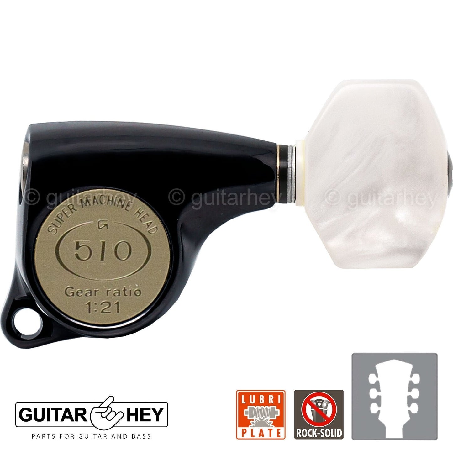NEW Gotoh SGL510Z-P7 L3+R3 Super Tuning Keys Set 1:21 Ratio 3x3 - BLACK