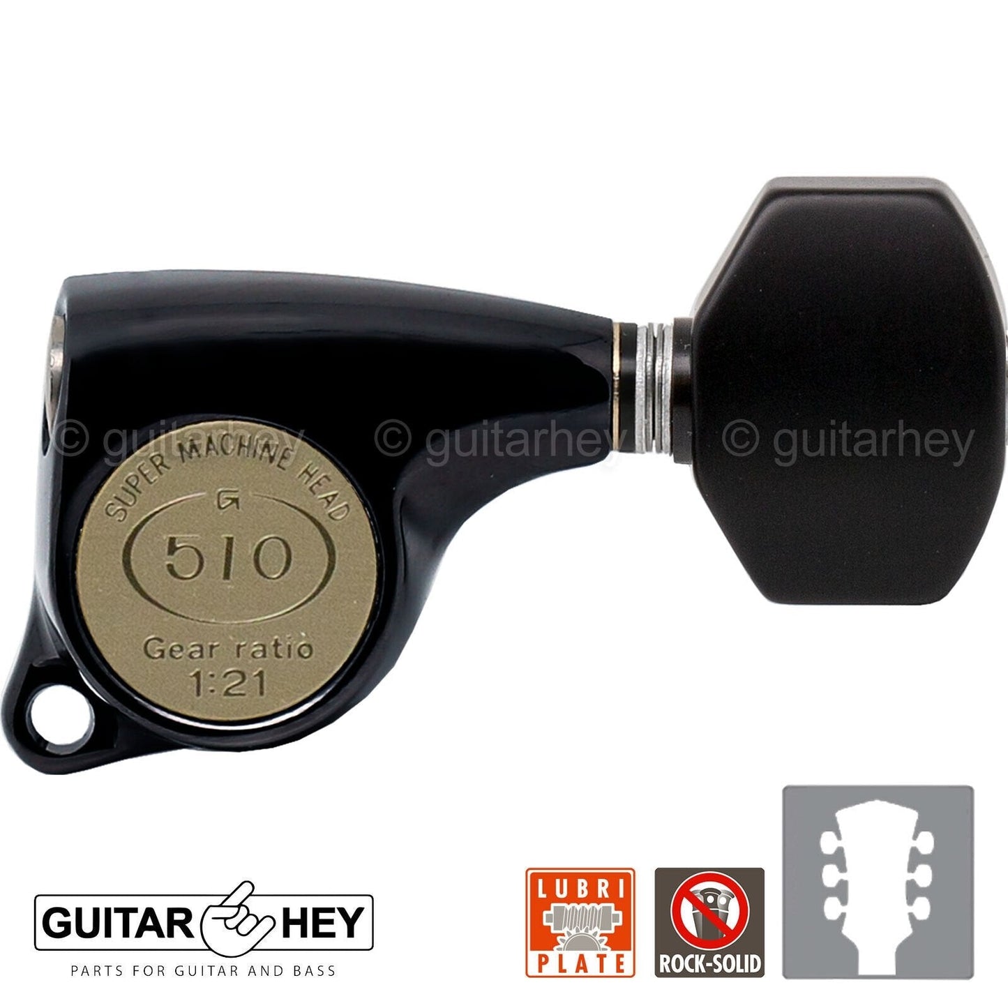 NEW Gotoh SGL510Z-B07 L3+R3 Super Tuning Keys Set 1:21 Ratio 3x3 - BLACK