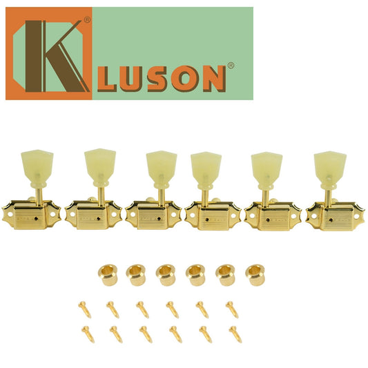 NEW Kluson 3 Per Side Deluxe Keystone Tuners for Vintage Gibson® Guitar 3x3 GOLD