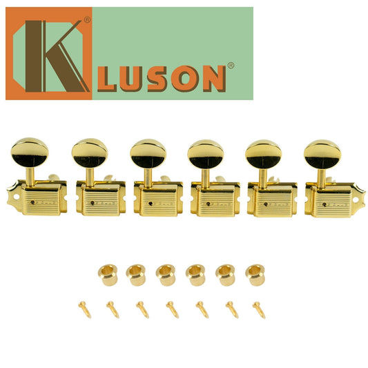 NEW Kluson 6 In Line Deluxe Series Vintage Tuning Machines Single Line - GOLD