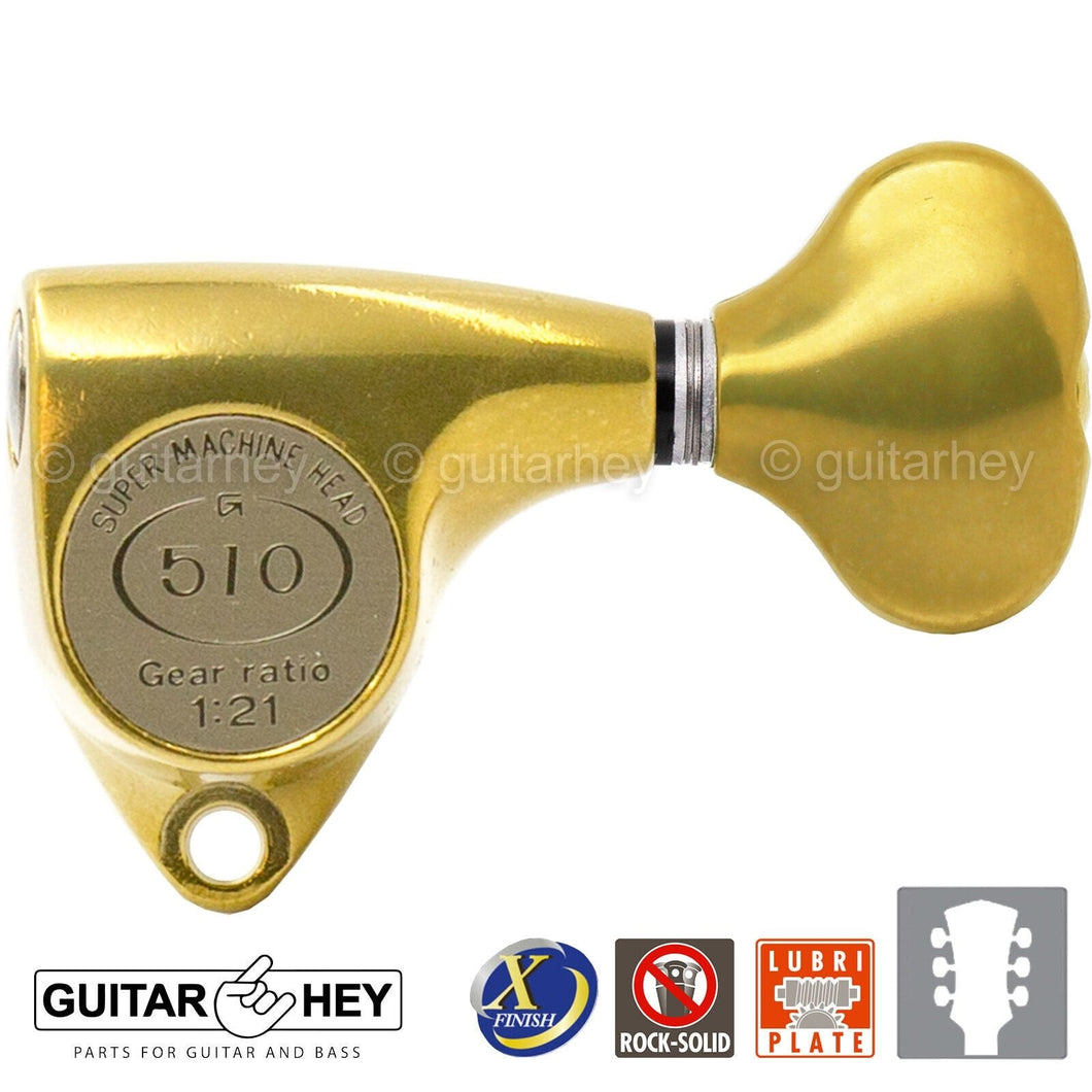 Gotoh SGV510Z-S5 Tuning Keys Small Button 1:21 Ratio 3x3 - ANTIQUE X-FINISH GOLD