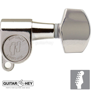 NEW Hipshot Classic Mini Tuners 6 in line STAGGERED w/ Small Buttons - NICKEL