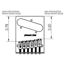 Load image into Gallery viewer, NEW Hipshot Telecaster® Retrofit Bridge 3 Mount Hole - Bender - STAINLESS STEEL