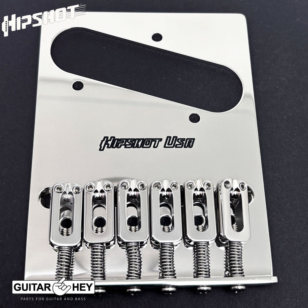 NEW Hipshot Telecaster® Retrofit Bridge 4 Mount Hole 6 Saddles - STAINLESS STEEL