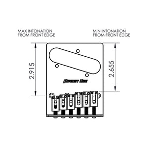 NEW Hipshot Telecaster® Retrofit Bridge 4 Mount Hole 6 Saddles - STAINLESS STEEL