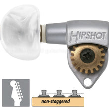 Load image into Gallery viewer, NEW Hipshot Classic Open-Gear 6 in line Non-Staggered Pearloid LEFT HANDED SATIN