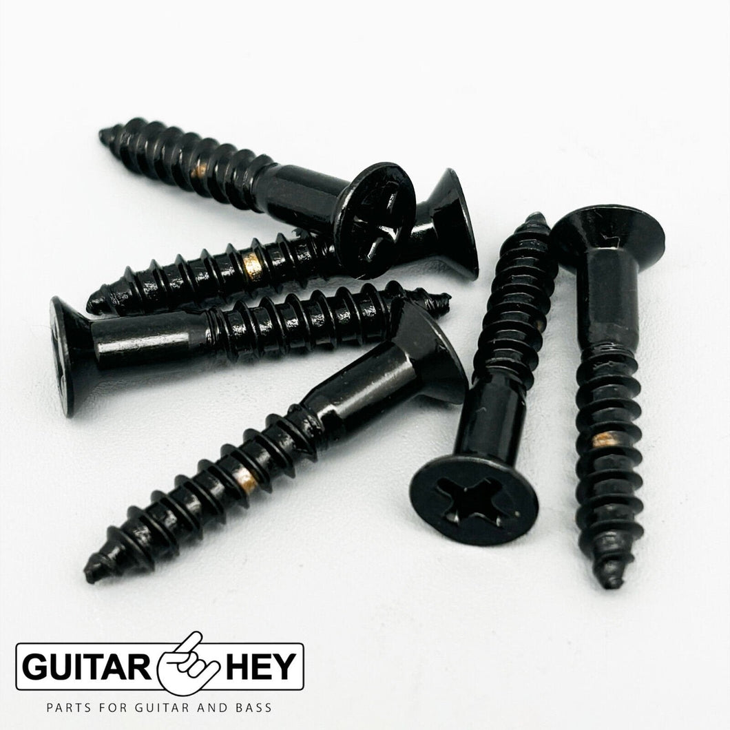 (6) Gotoh Mounting Screws for Tele Bridge GTC201/202 Flat Head 25mm - BLACK