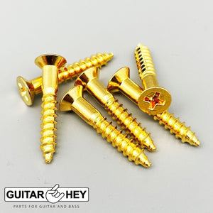 (6) Gotoh Mounting Screws for Tele Bridge GTC201/202 Flat Head 25mm - GOLD