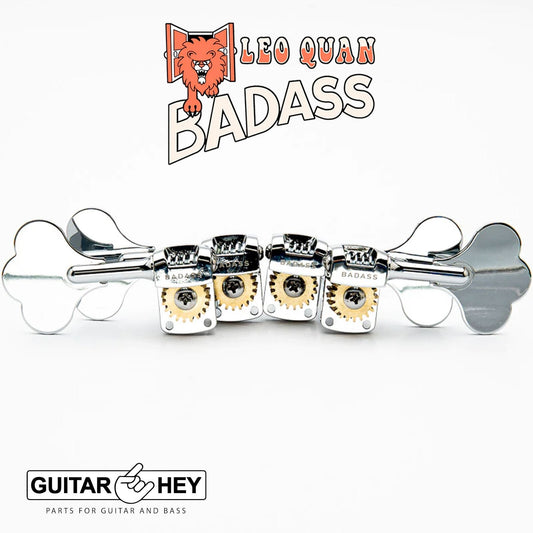 NEW Leo Quan Badass OGT Mini Bass Keys Open-Gear Bass Tuning Keys 2x2 - CHROME