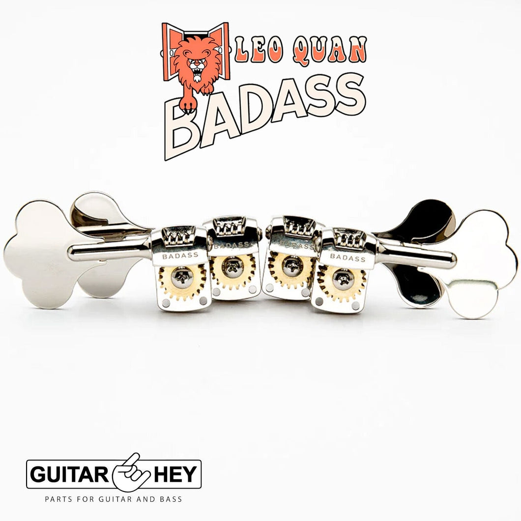 NEW Leo Quan Badass OGT Mini Bass Keys Open-Gear Bass Tuning Keys 2x2 - NICKEL