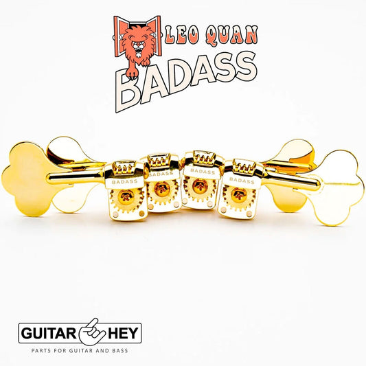NEW Leo Quan Badass OGT Mini Bass Keys Open-Gear Bass Tuning Keys 2x2 - GOLD