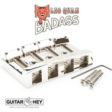 Load image into Gallery viewer, NEW Leo Quan® Badass I™ Bass Bridge for 4-string BC Rich Spector Kramer, NICKEL