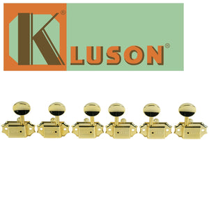 NEW Kluson 3 Per Side Deluxe Series Tuning Machines Standard Posts 3x3 - GOLD