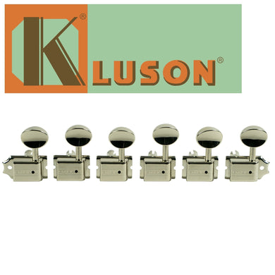 NEW Kluson 6 In Line Left Hand Deluxe Series Vintage Tuning Machines - NICKEL