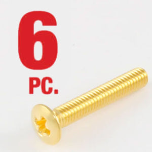 (6) Mounting Screws for Sealed Guitar Machine Heads Tuner Buttons 5/8" Long GOLD