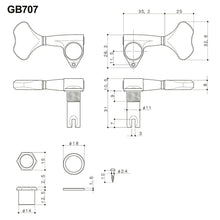 Load image into Gallery viewer, NEW Gotoh GB707 5-String Bass Machine Heads Set L4+R1 TUNERS 4x1 - CHROME