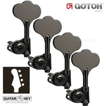 Load image into Gallery viewer, NEW Gotoh GBU510C-9 Compact Bass 4-in-line Tuners TREBLE SIDE LEFTY, COSMO BLACK